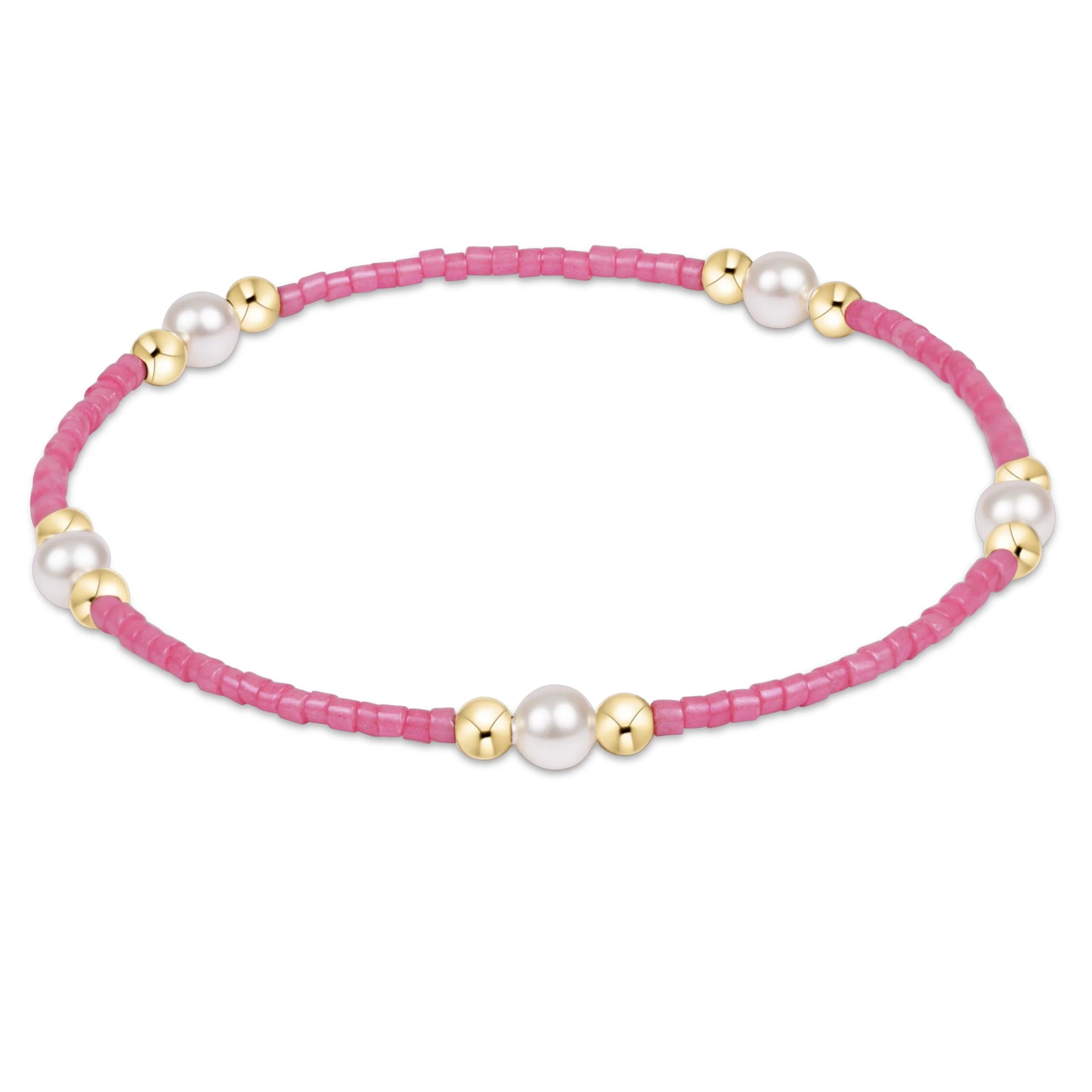 Enewton Bubblegum Hope Purpose Pearl Bracelet with pink beads and pearl accents, stylish jewelry accessory.