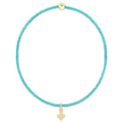 Enewton turquoise hope classic signature cross charm bracelet with silver accents, stylish jewelry accessory.