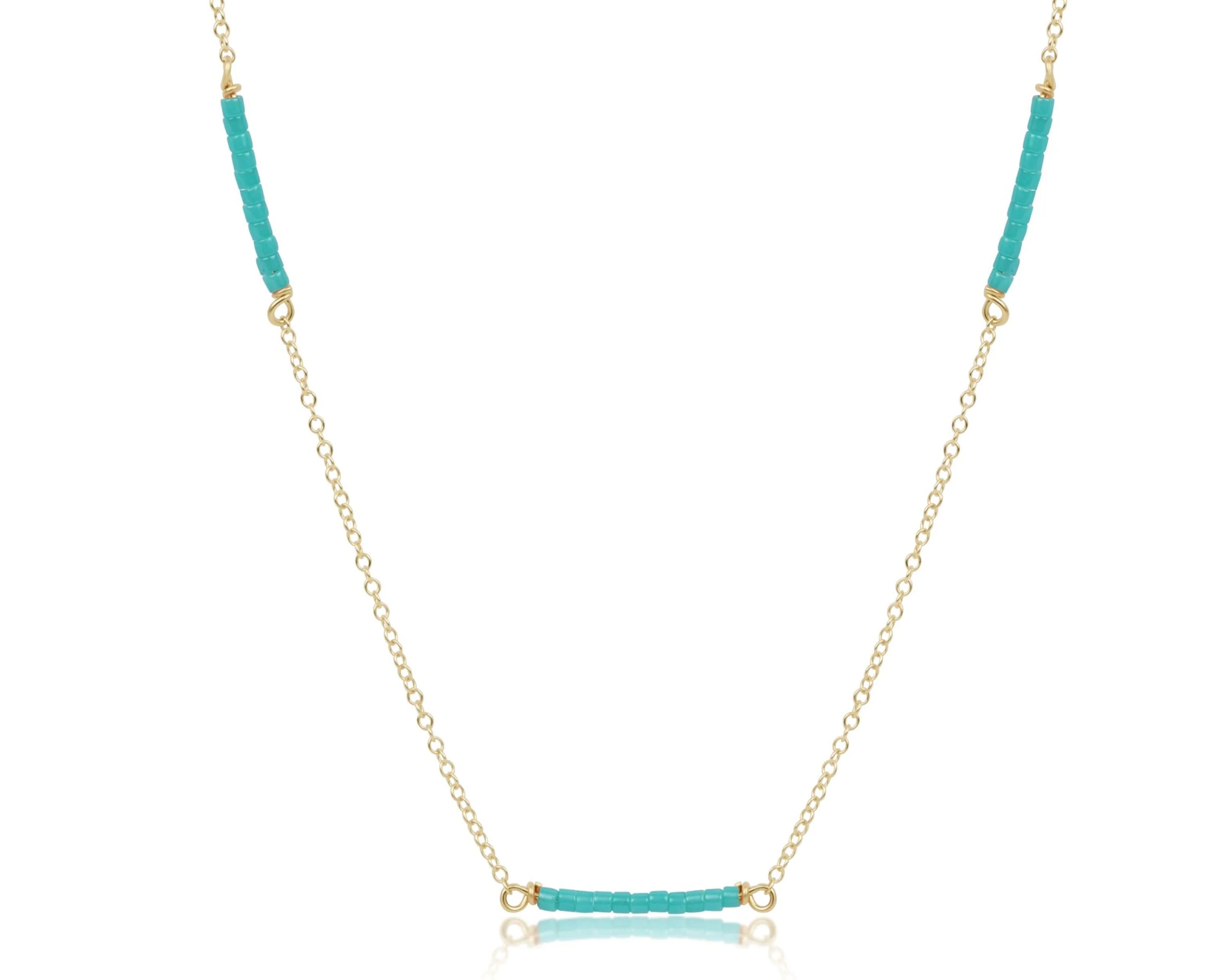 Enewton Simplicity Turquoise Hope Bliss gold chain necklace with delicate design and vibrant turquoise accents.