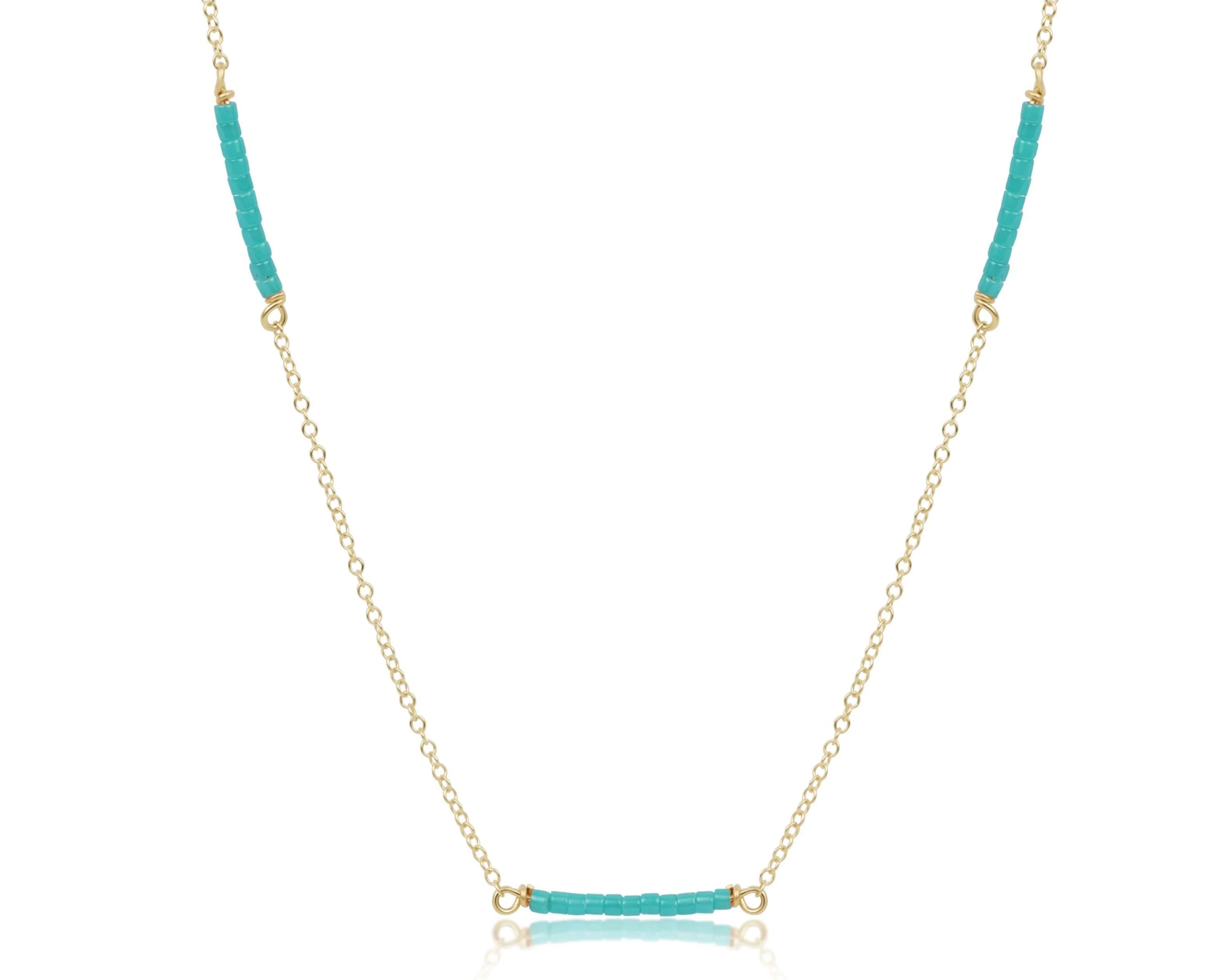 Enewton Simplicity Sea Glass Hope Bliss Gold Necklace featuring a minimalist chain with sea glass pendant.