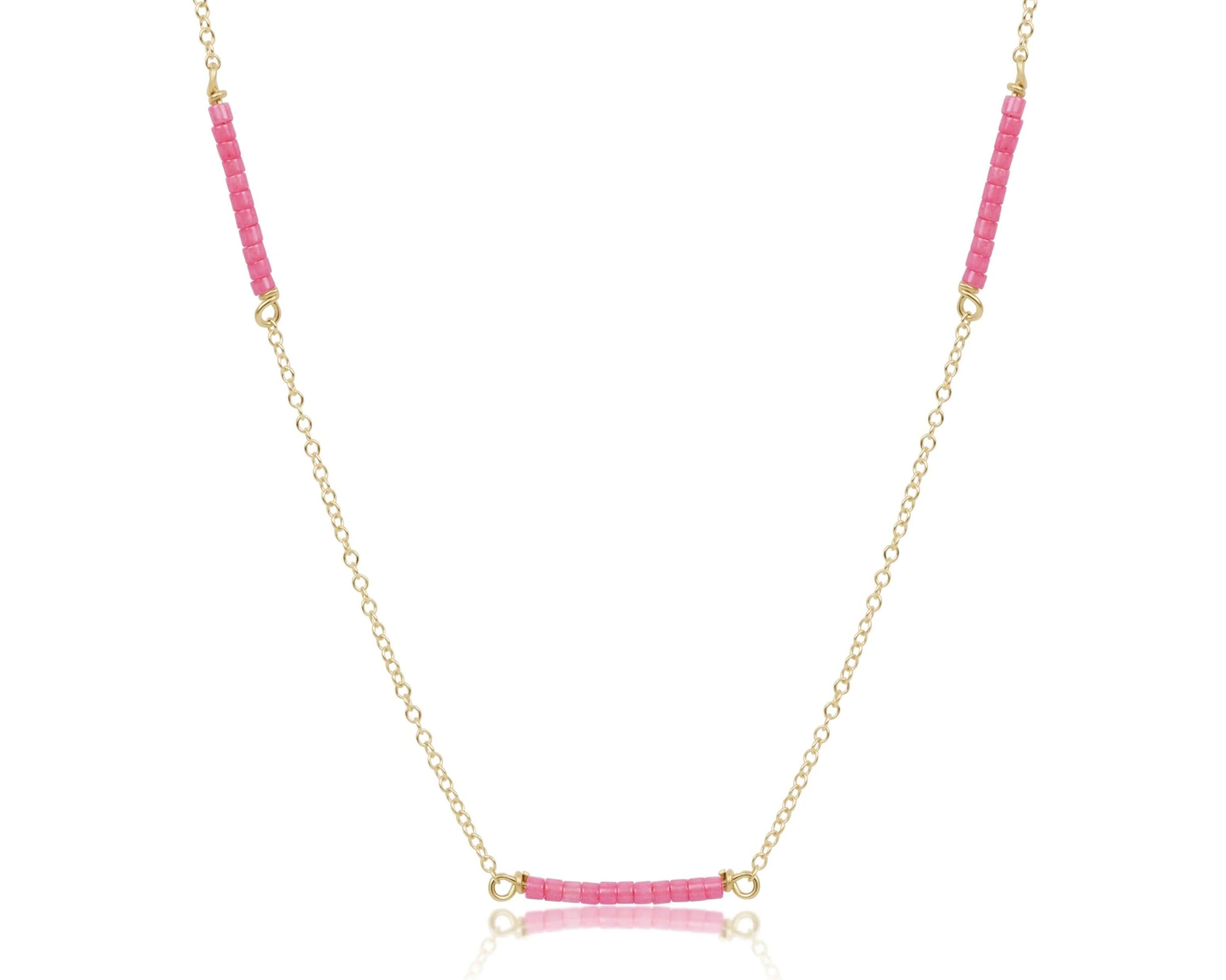 Enewton Simplicity Bubblegum Hope Bliss Gold Necklace with chain, featuring a delicate gold jewelry design on a white background
