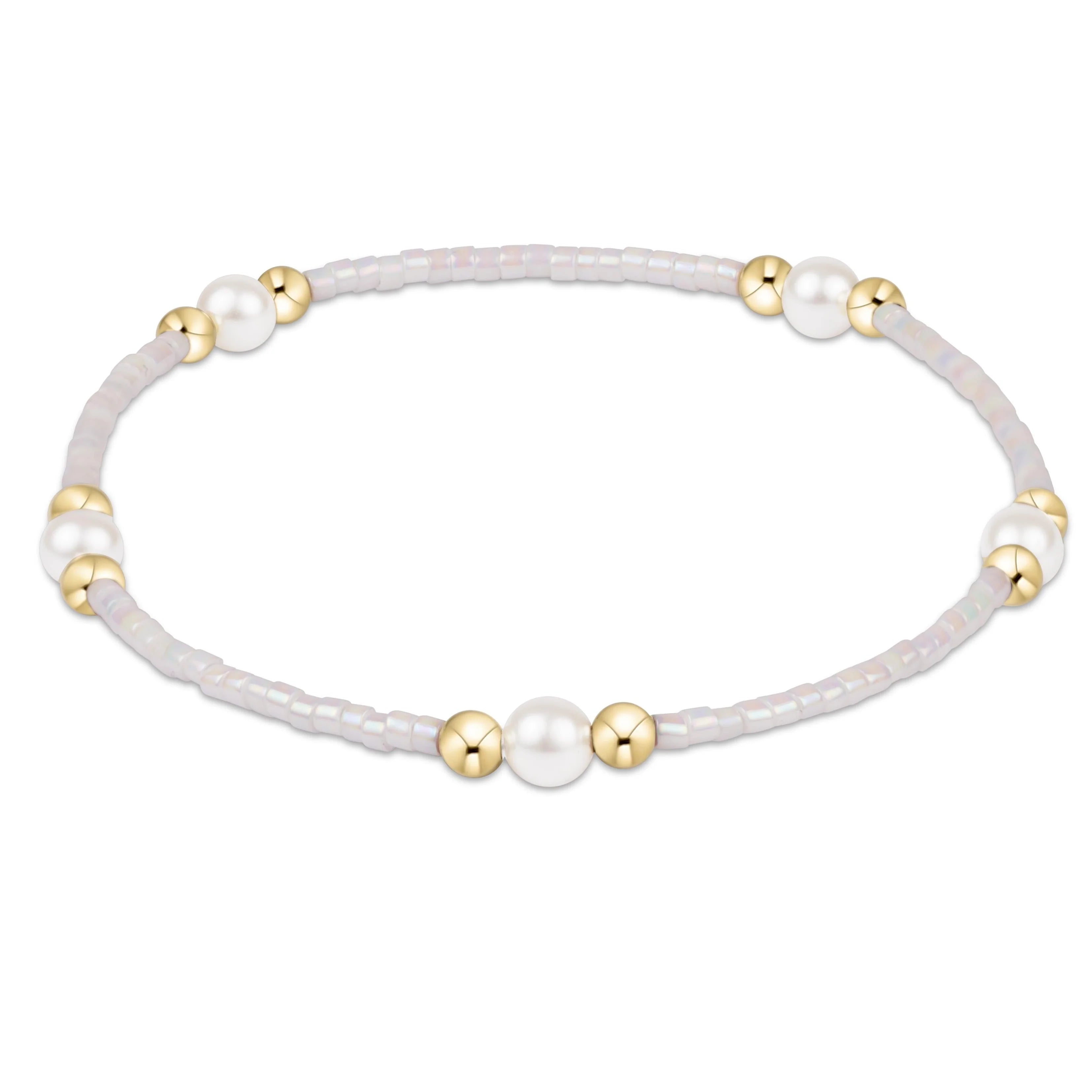 Enewton Silky White Hope Purpose Pearl Bracelet featuring smooth white pearls and delicate clasp, elegant jewelry accessory.