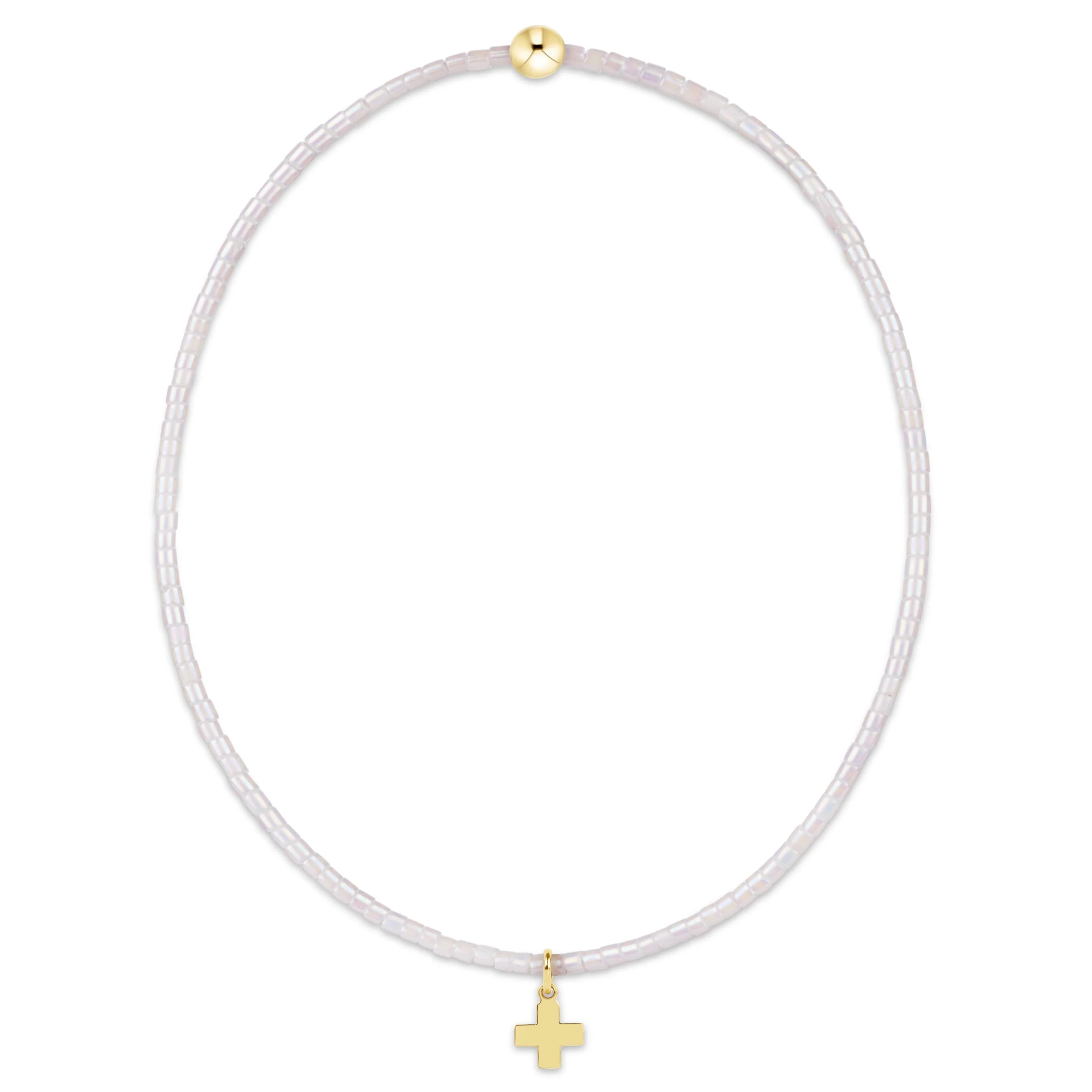 Enewton Silky White Hope classic signature cross charm bracelet with silver chain and cross pendant, elegant jewelry accessory.