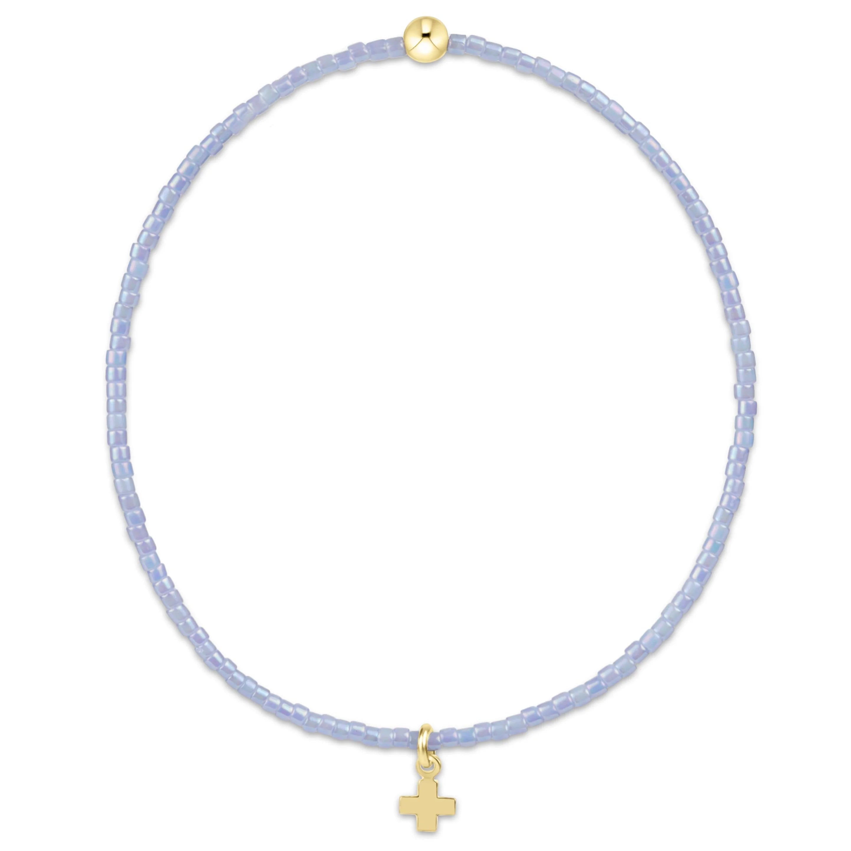 Enewton Ocean Mist Hope classic signature cross charm bracelet with silver links and ocean-inspired design.
