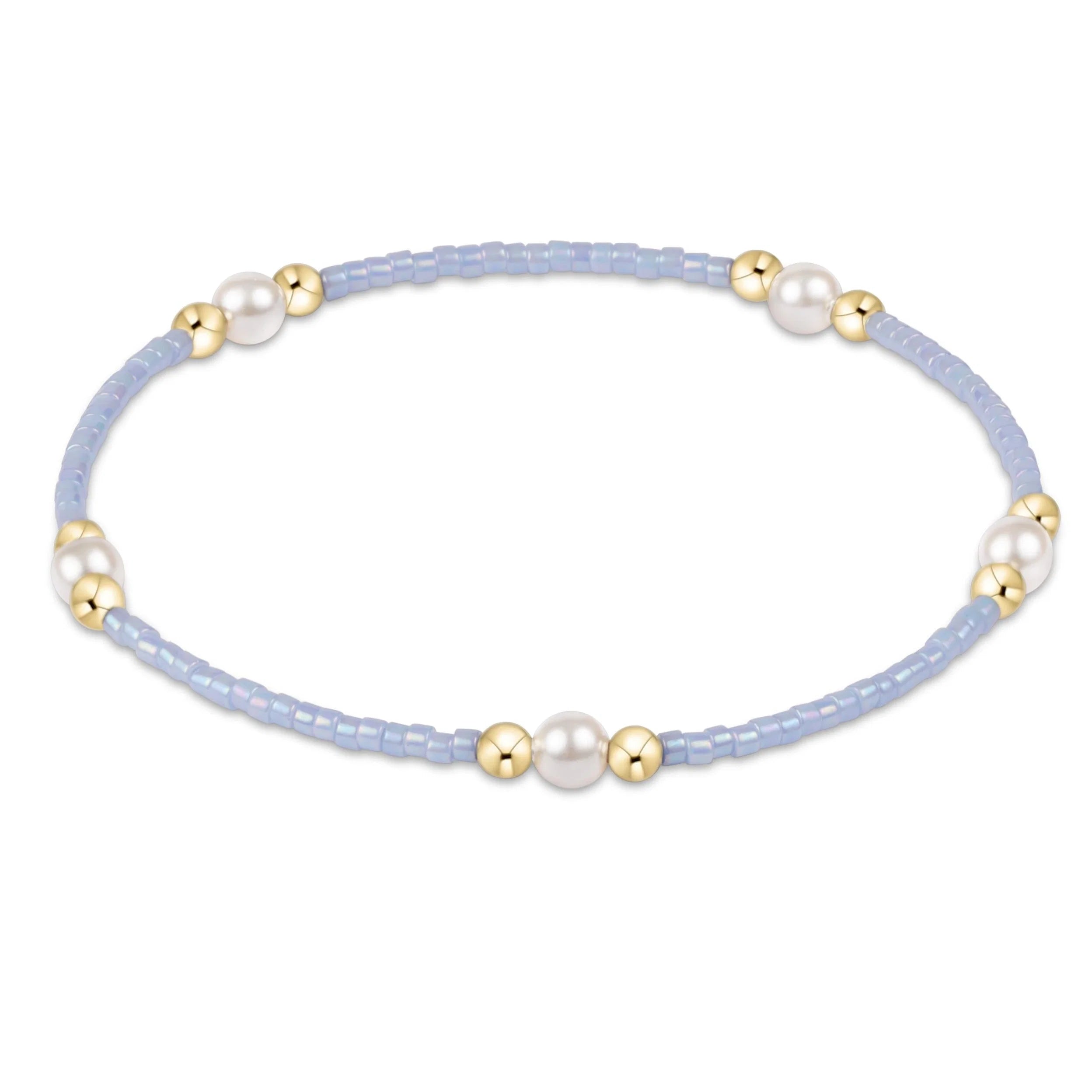 Enewton Ocean Mist Hope Purpose Pearl Bracelet featuring white pearls on a delicate silver chain.