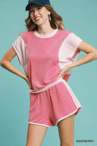 Tina Textured Knit Color Block Short Set - Be You Boutique