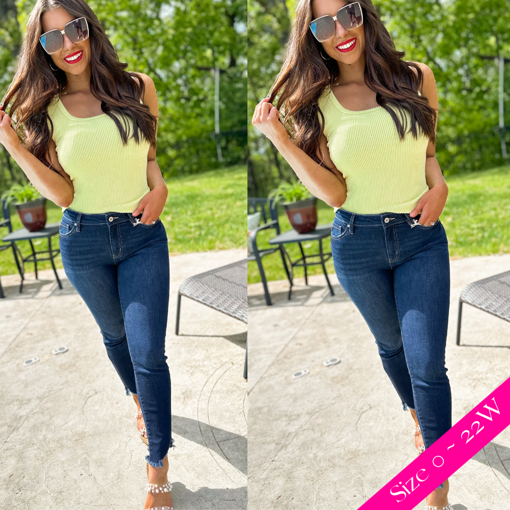 Kancan Reese High Rise Ankle Skinny ~ Dark - Be You Boutique