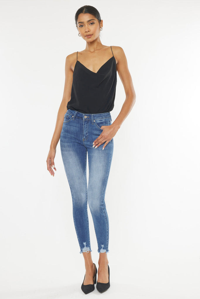 Kancan Jovana High Rise Ankle Skinny Denim Jeans - Be You Boutique