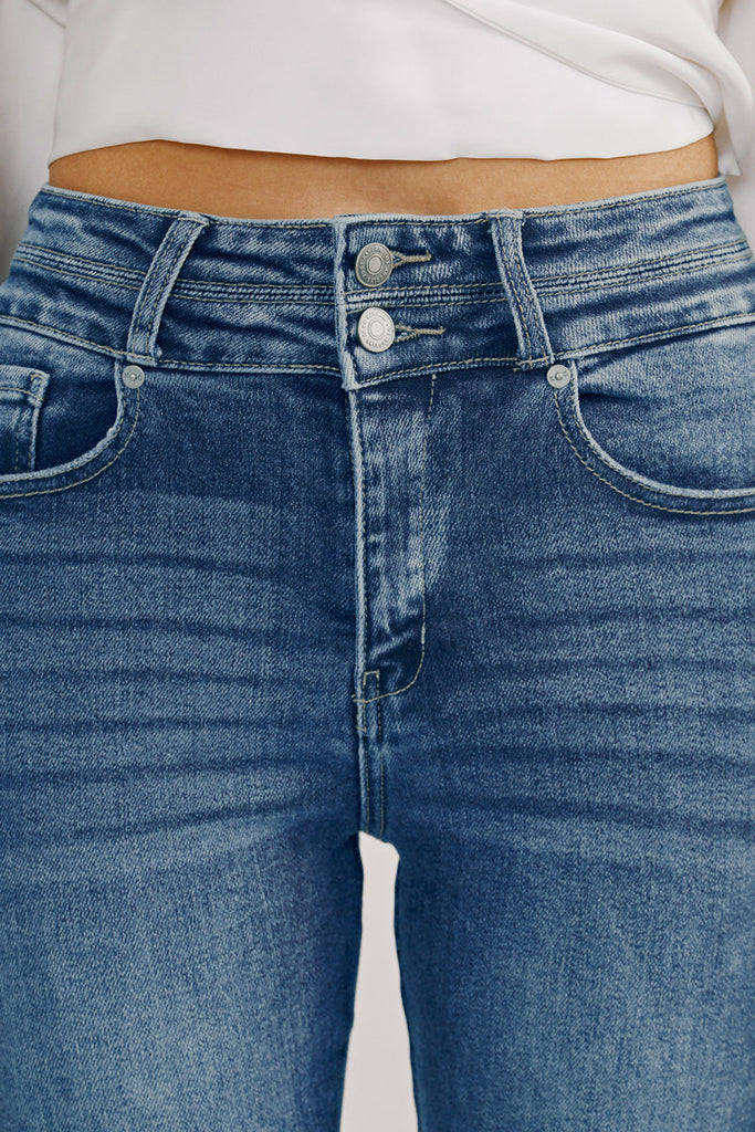 Kancan Kara High Rise Side Panel Detail Bootcut Denim Jeans - Be You Boutique