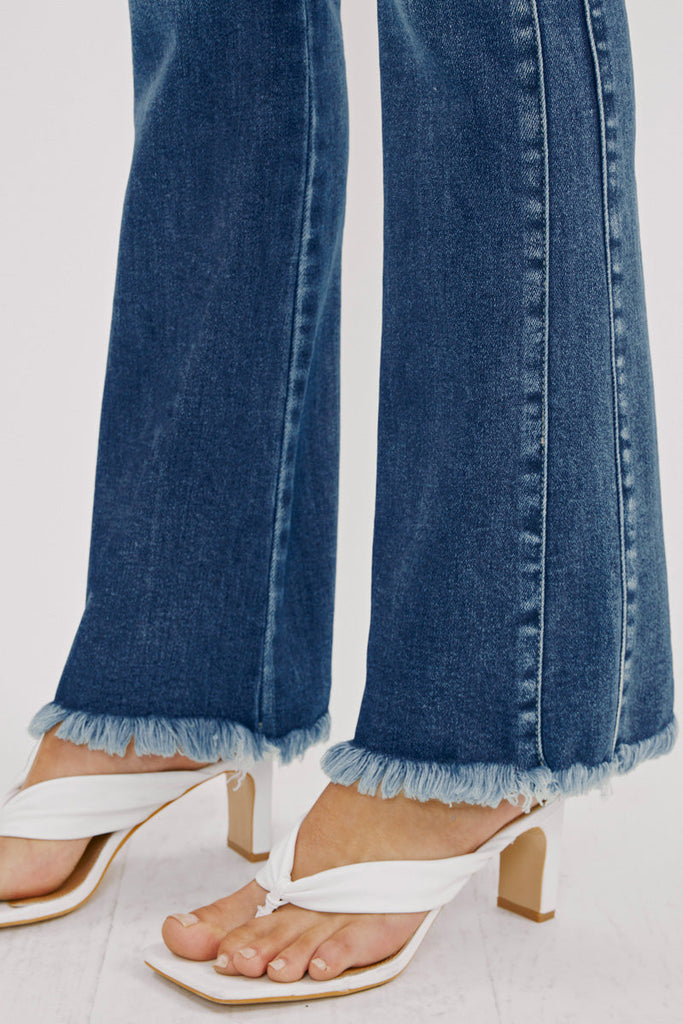 Kancan Kara High Rise Side Panel Detail Bootcut Denim Jeans - Be You Boutique