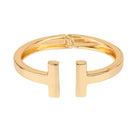 Gold Metal Hinged T Cuff Bracelet - Be You Boutique