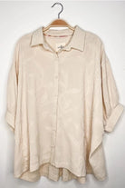 Mannie Jacquard Textured Leaf Print Blouse - Be You Boutique