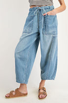 Corrine Denim Washed Barrel Pant - Be You Boutique