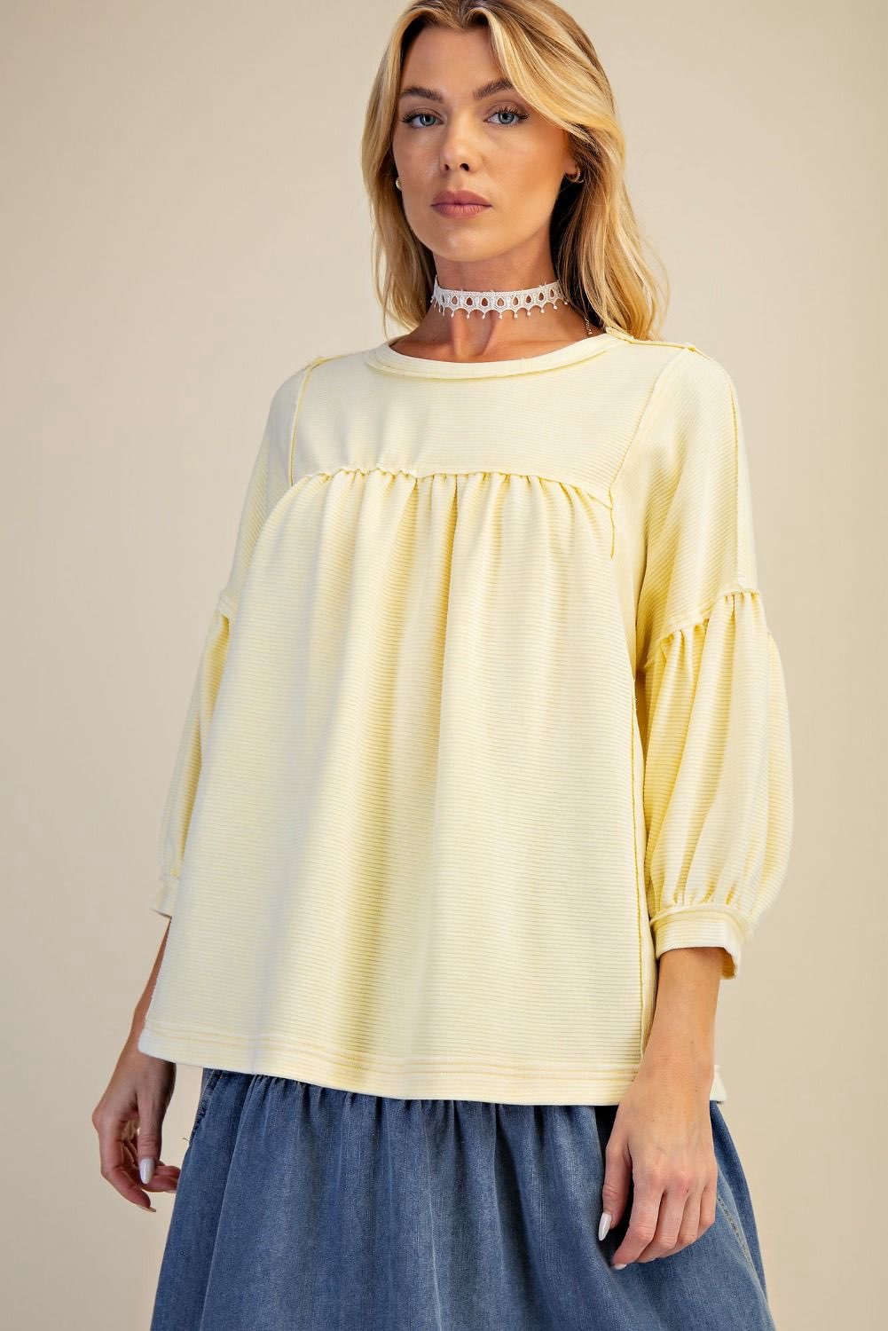 Lenny Textured Knit Long Sleeve Top - Be You Boutique