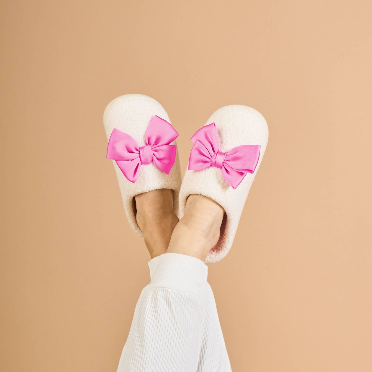 Bow Hot Pink Slippers - Be You Boutique
