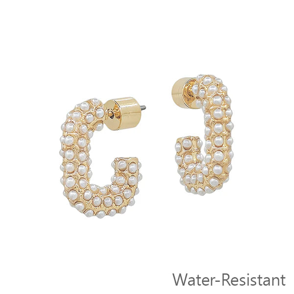 Hoop with Dotted Pearl Earrings - Be You Boutique