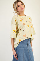 Selena Flower Printed Half Sleeve Top - Be You Boutique