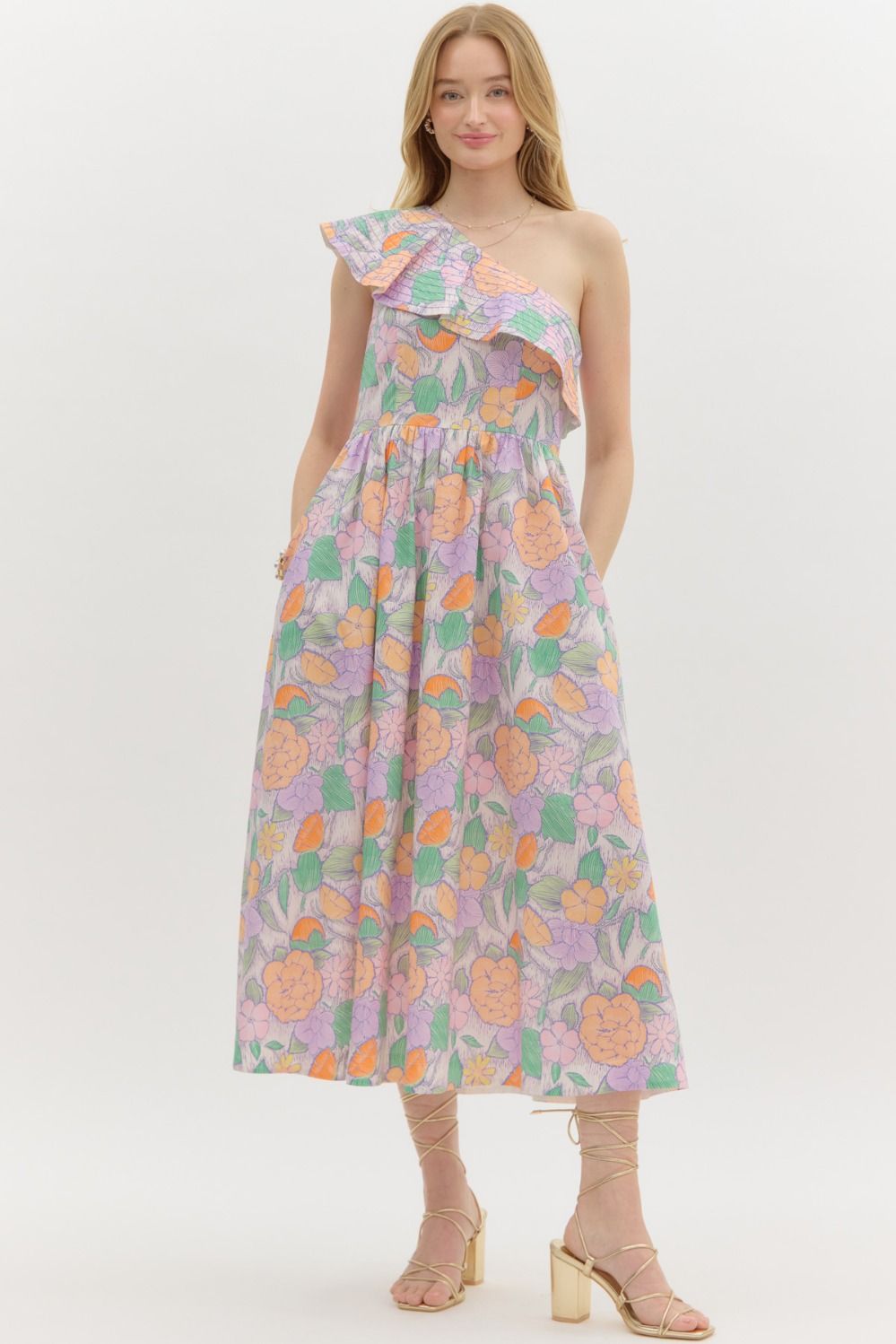 Bella One Shoulder Floral Dress - Be You Boutique