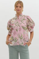 Sandra Floral Puff Sleeve Top - Be You Boutique