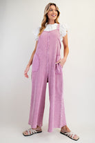 Ollie Thermal Knit Mineral Washed Jumpsuit - Be You Boutique