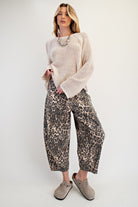 Steffan Leopard Print Washed Twill Barrel Pant - Be You Boutique