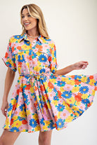 Holly Floral Fields Tie Waist Dress - Be You Boutique