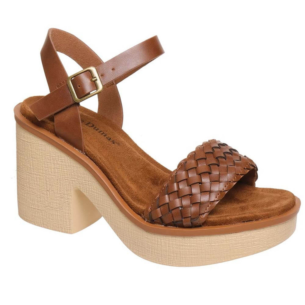 Clue Cognac Braided Wedge Sandal with BuckleClosure - Be You Boutique
