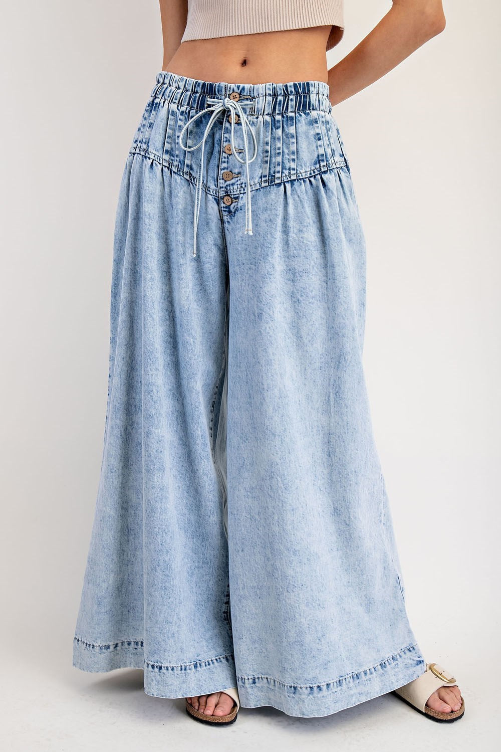 Ee:some Simpson Mineral Wash Pleated Wide Leg Pant – Be You