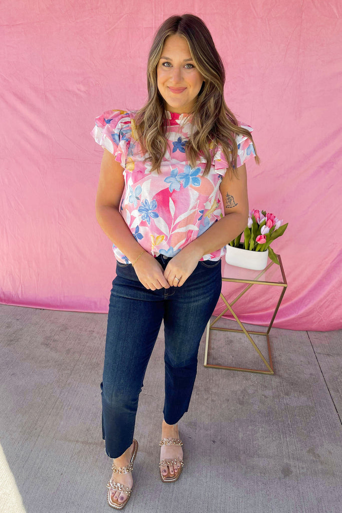 Melly Floral Print Short Sleeve Summer Top - Be You Boutique