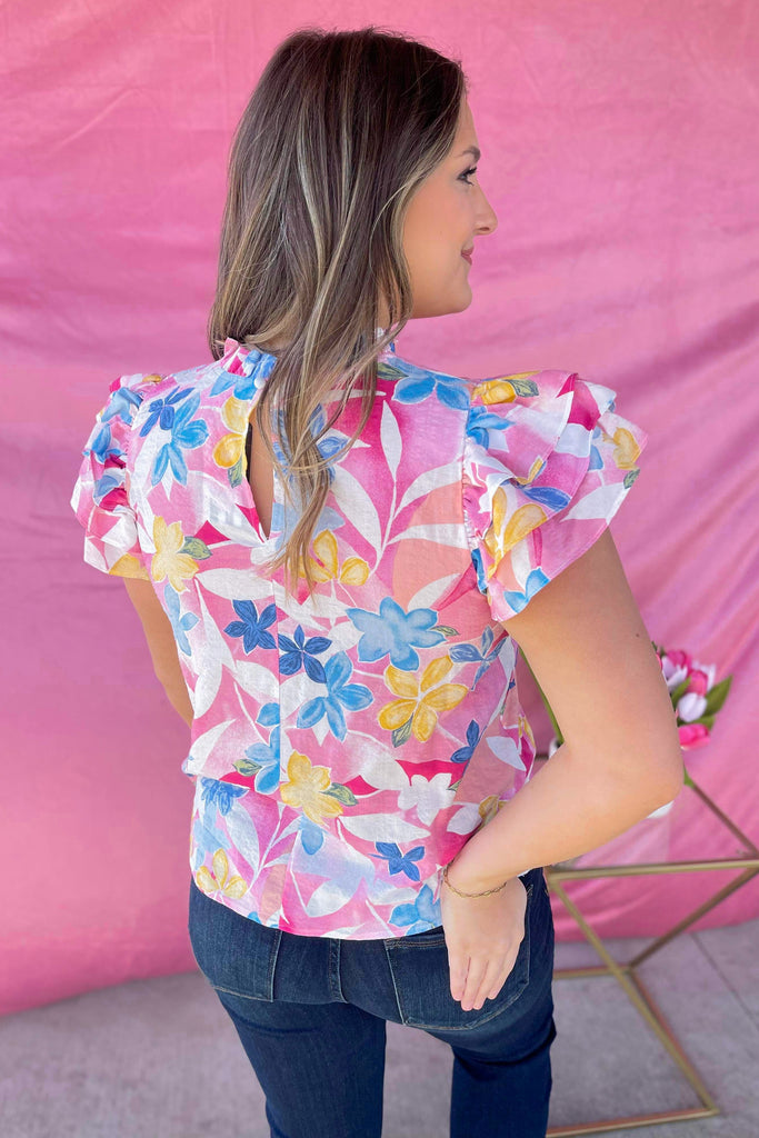 Melly Floral Print Short Sleeve Summer Top - Be You Boutique
