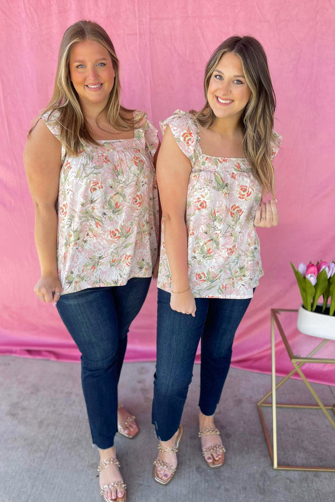 Conner Floral Print Ruffle Sleeve Top - Be You Boutique
