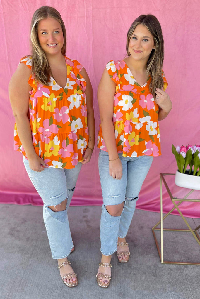 Morgan Floral Print Tiered Babydoll Top - Be You Boutique