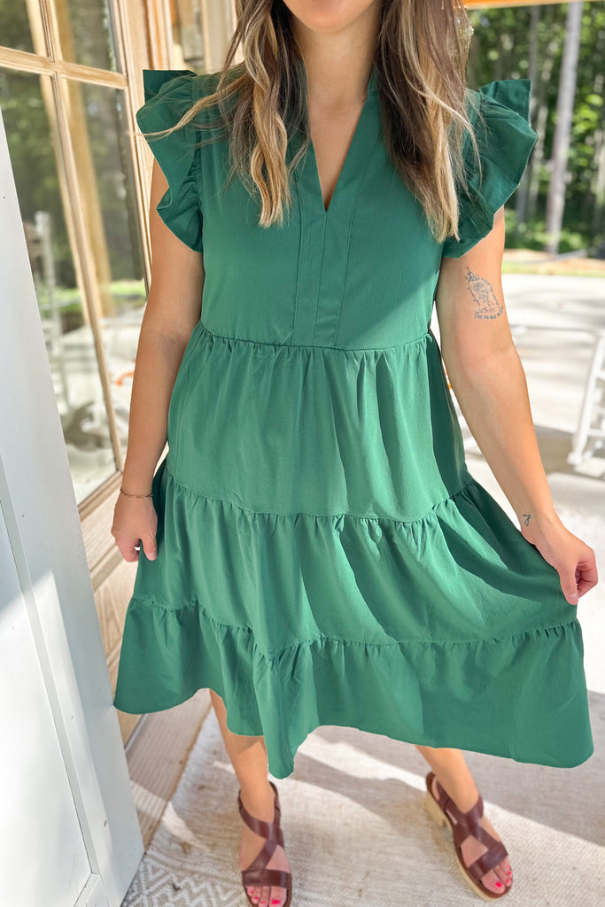 Jaylynn Tiered Midi Dress - Be You Boutique