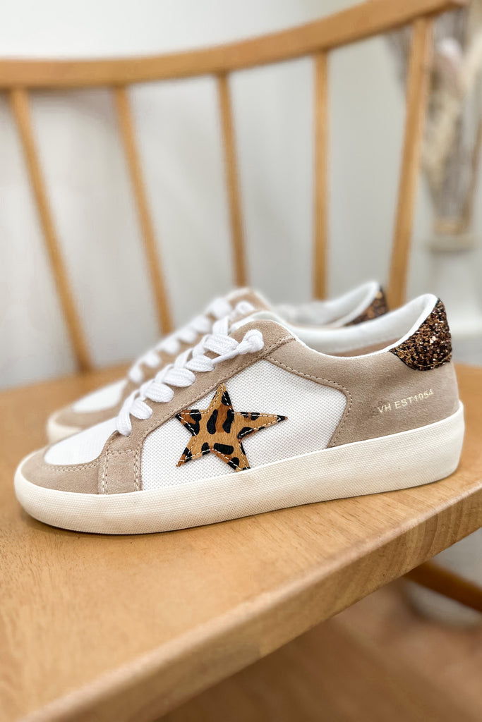 Vintage Havana Reflex Animal Print Star White/Taupe Sneakers - Be You Boutique