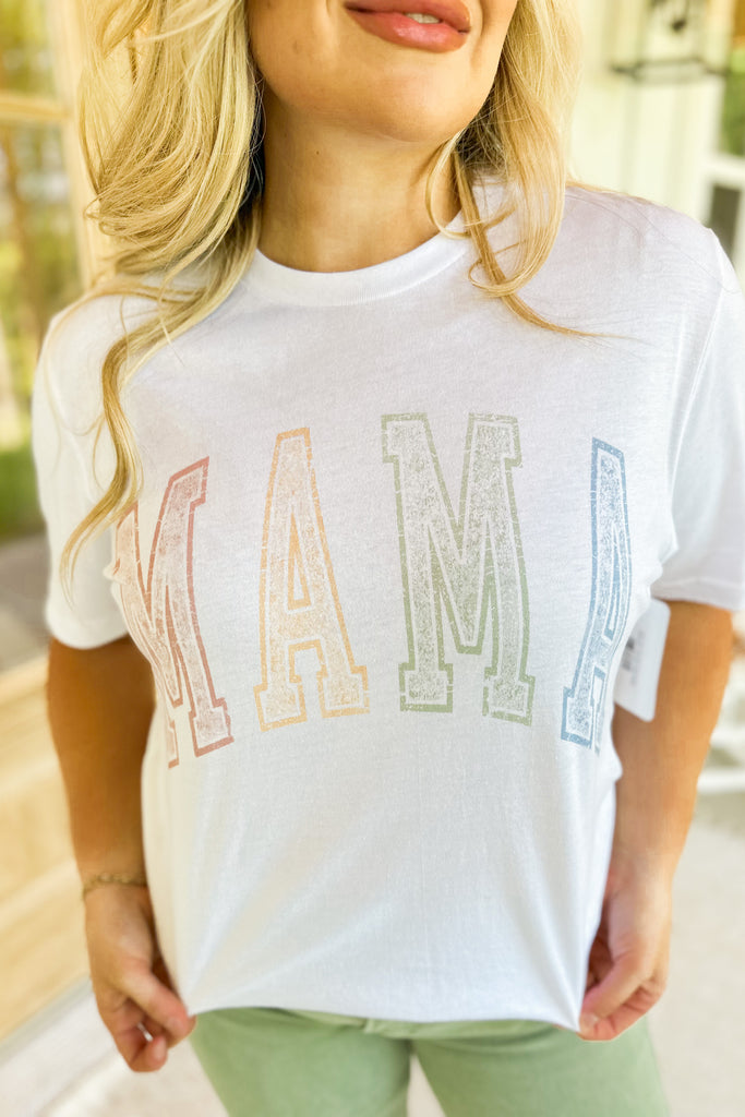 MAMA Oversized Short Sleeve Distressed Graphic Tee - Be You Boutique