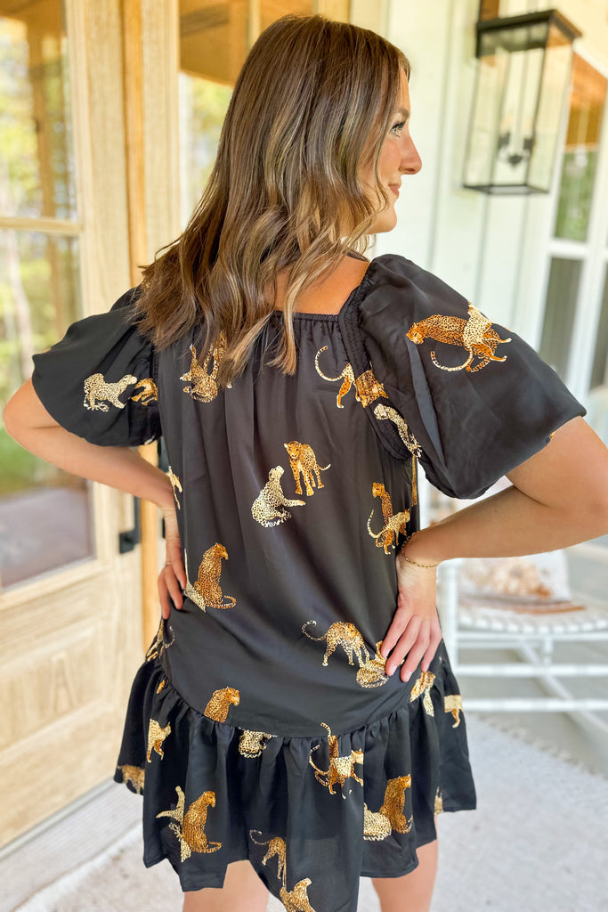 Levi Animal Print Square Neck Short Sleeve Dress - Be You Boutique