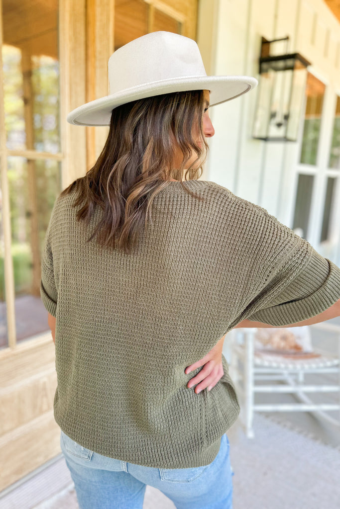 Angel Half Sleeve V Neck Sweater Top - Be You Boutique