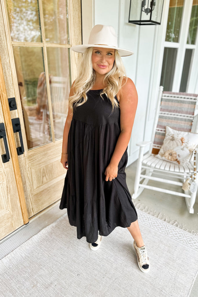 Dora Black Tiered Skirt Maxi Dress - Be You Boutique