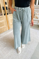 Rachel Washed Terry Knit Wide Leg Pant Bottom - Be You Boutique