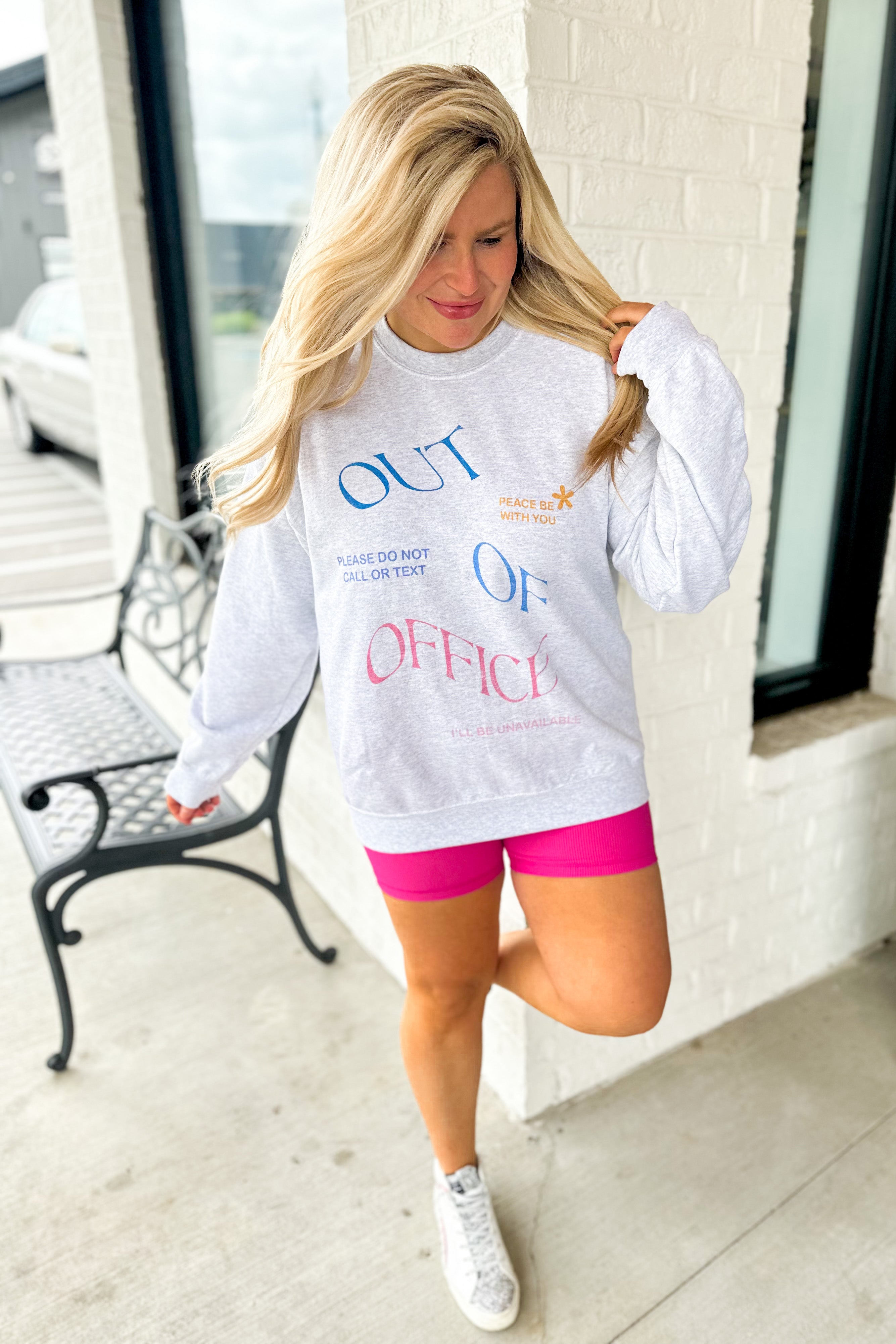 Out Of Office Graphic Long Sleeve Sweatshirt Top - Be You Boutique