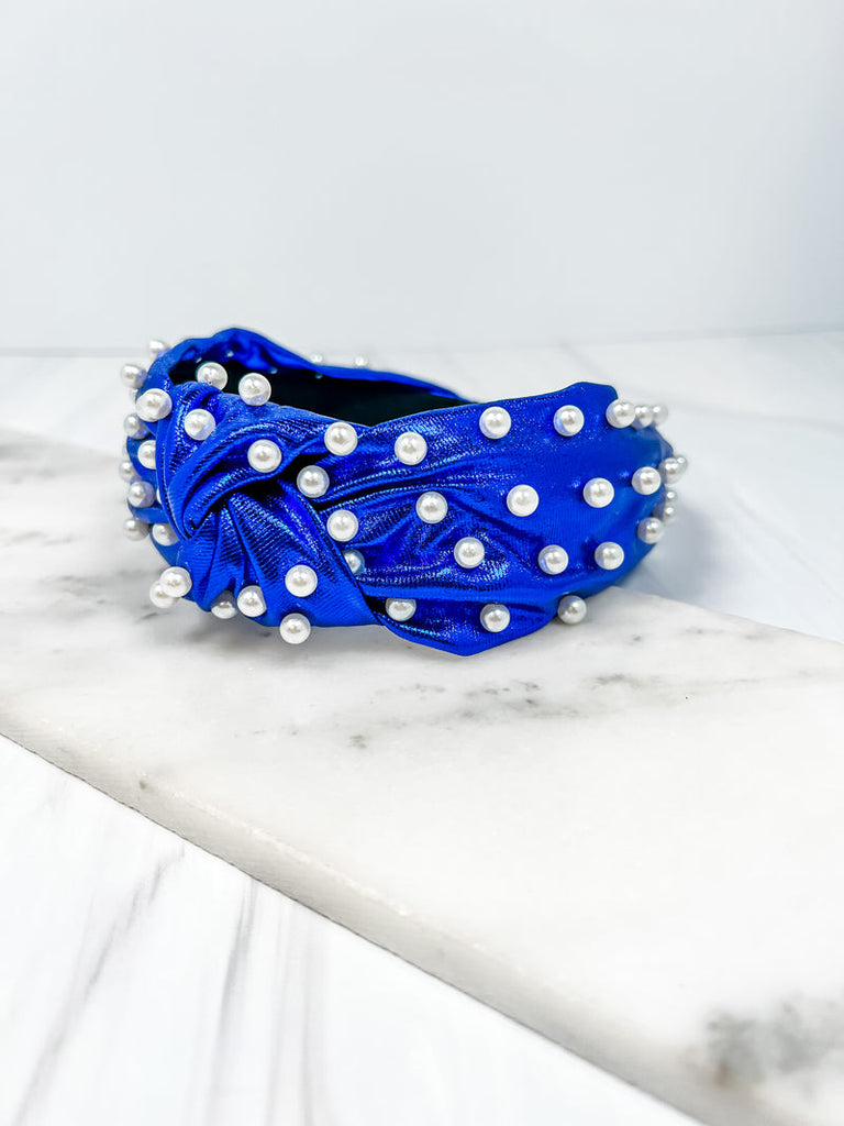Abbie Pearl Studded Metallic Headband - Be You Boutique