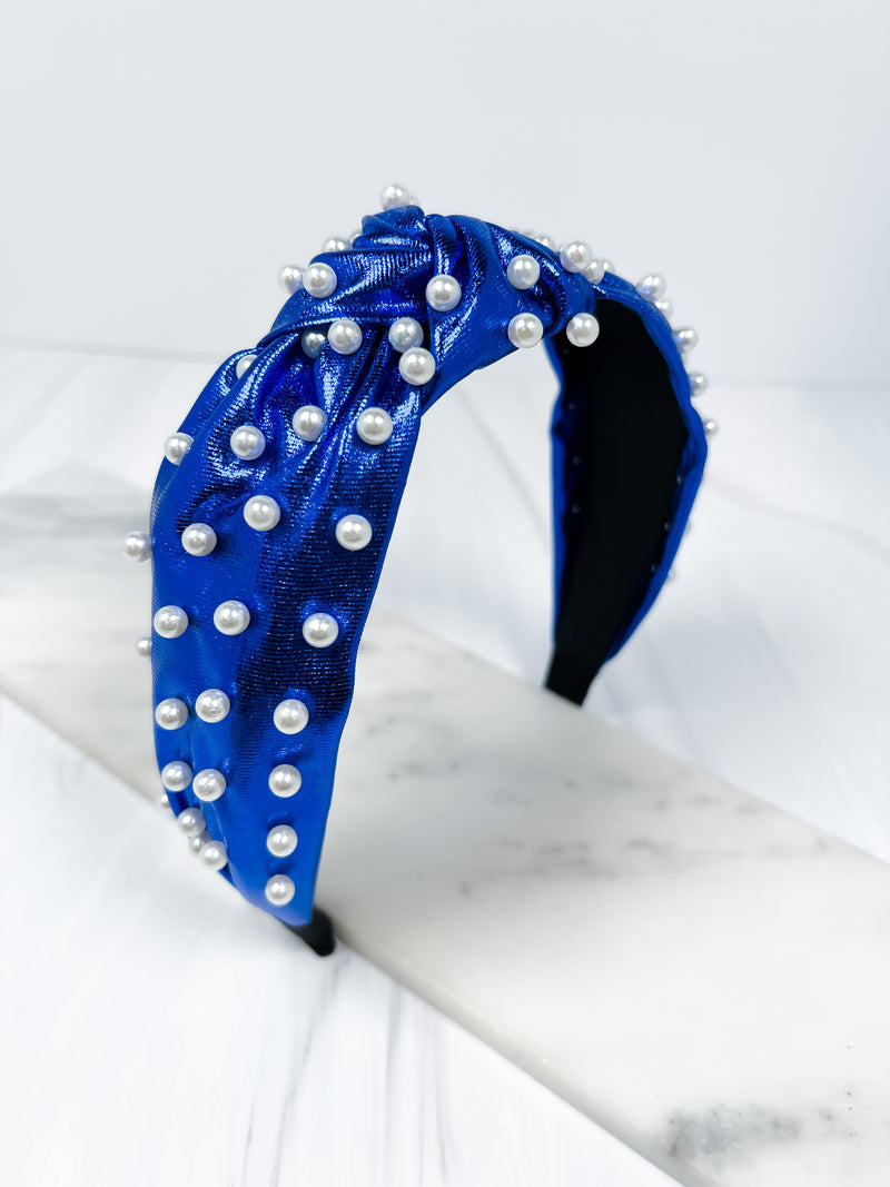 Abbie Pearl Studded Metallic Headband - Be You Boutique