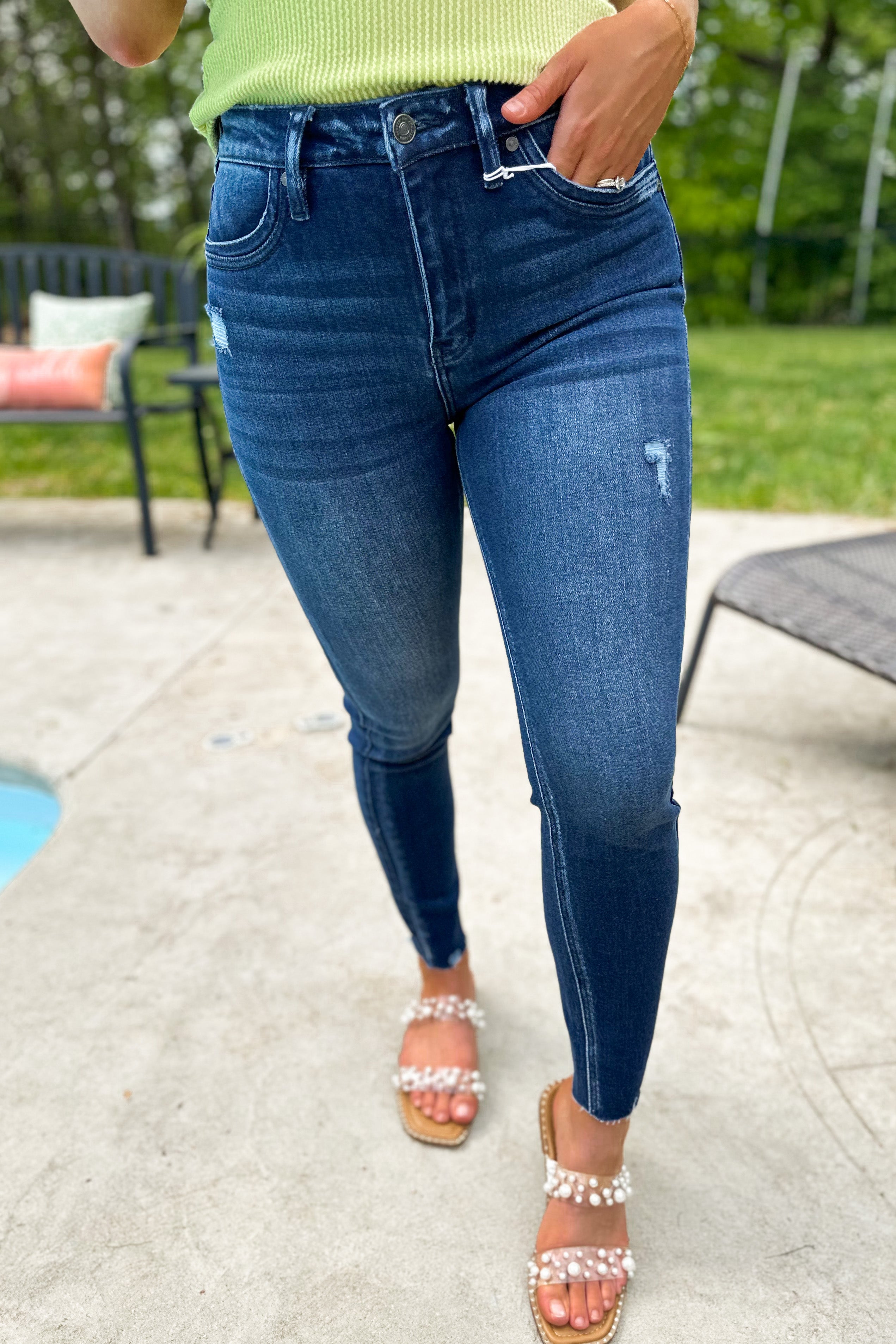 Kancan Evangeline High Rise Ankle Skinny Denim Jeans - Be You Boutique