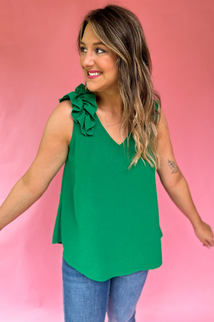 Carney Sleeveless Ruffle Detail Top - Be You Boutique