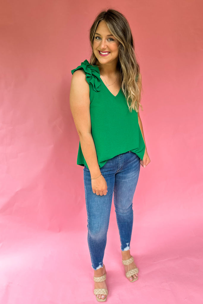 Carney Sleeveless Ruffle Detail Top - Be You Boutique