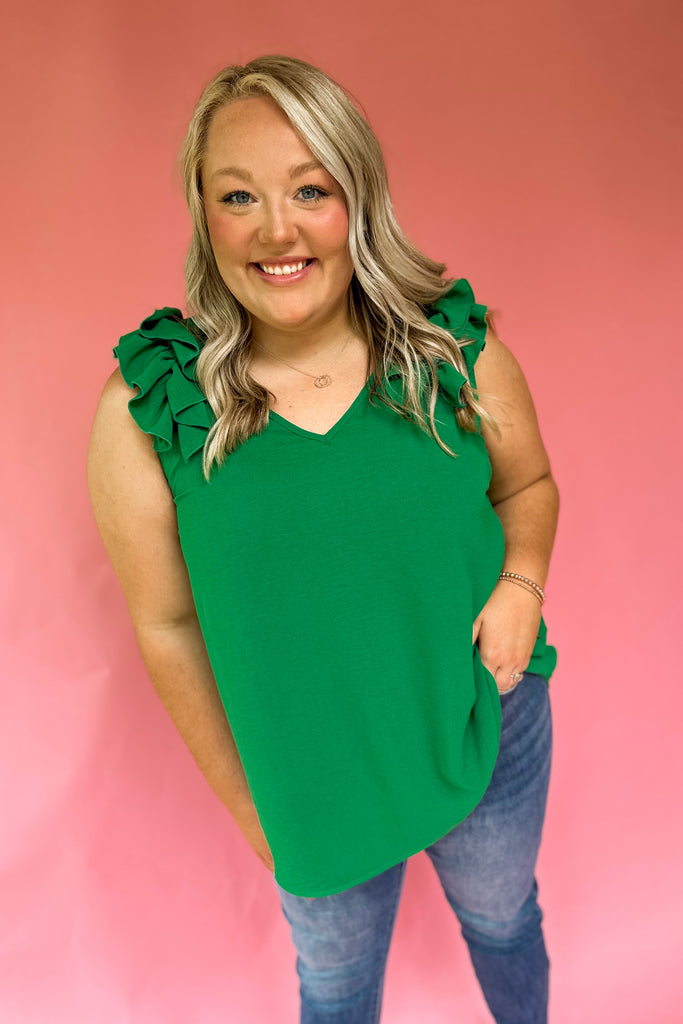Carney Sleeveless Ruffle Detail Top - Be You Boutique