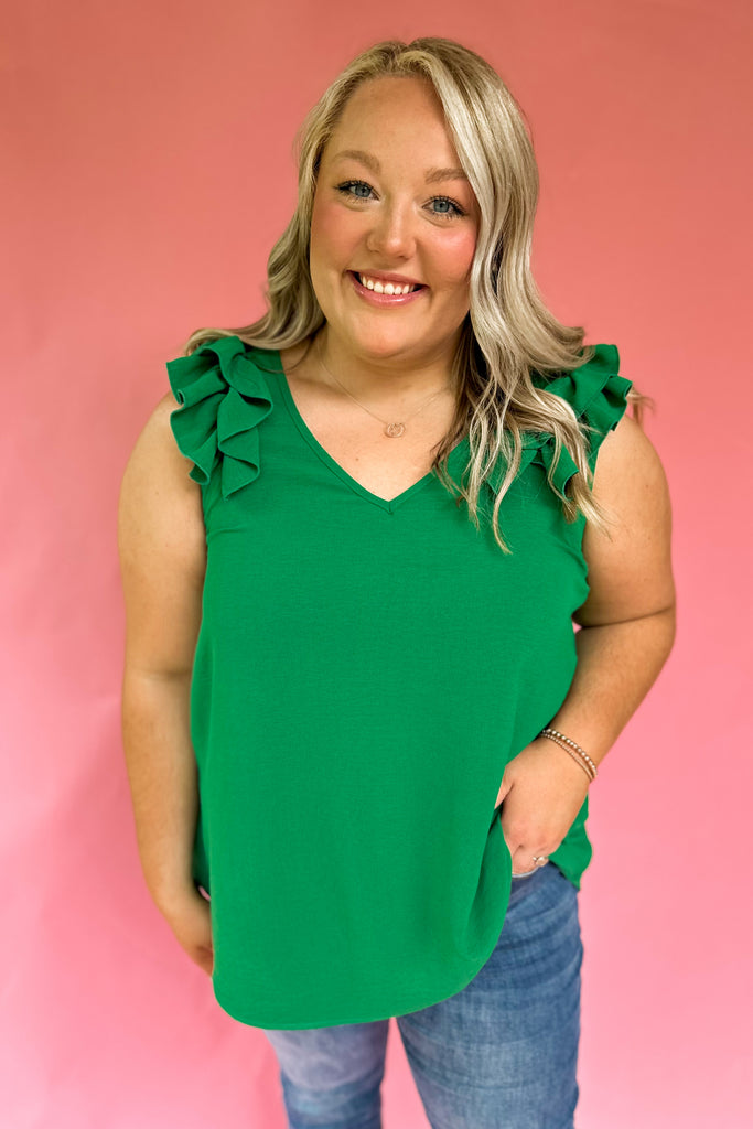 Carney Sleeveless Ruffle Detail Top - Be You Boutique
