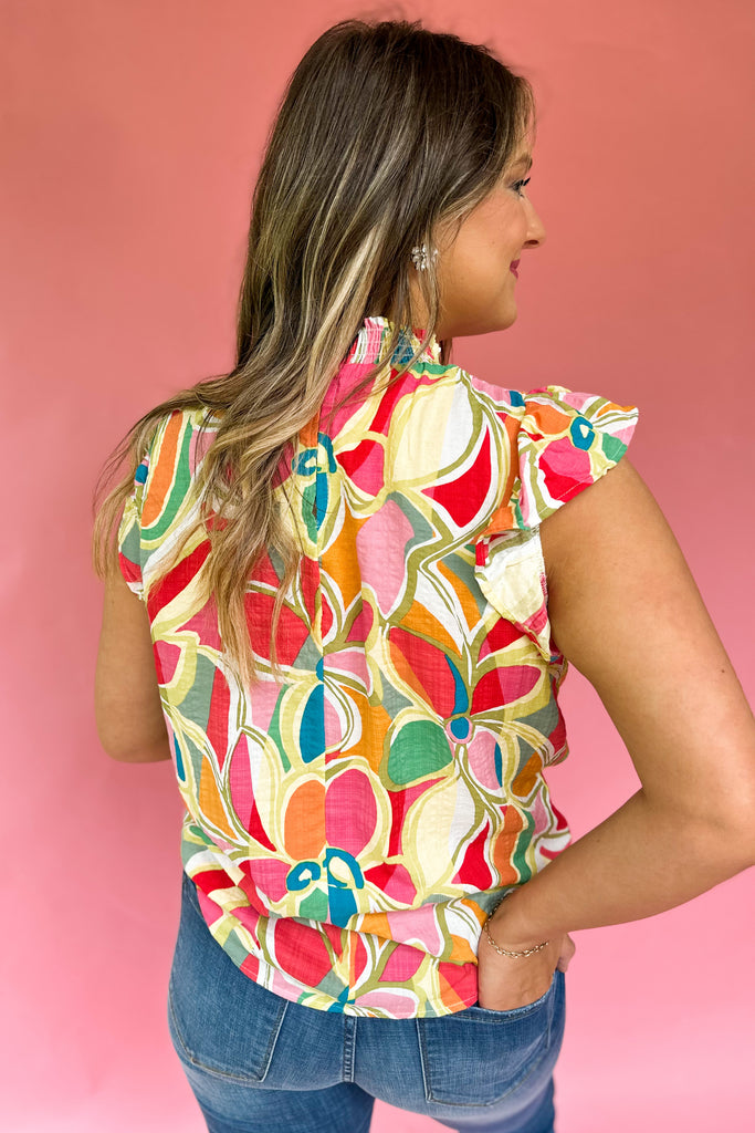 Mel Floral Print Mock Collar Smocked Top - Be You Boutique