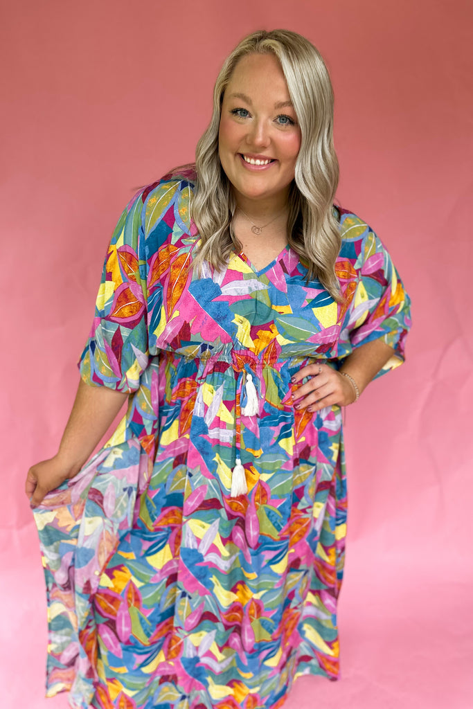 Olem V Neck 1/2 Sleeve Maxi Dress - Be You Boutique