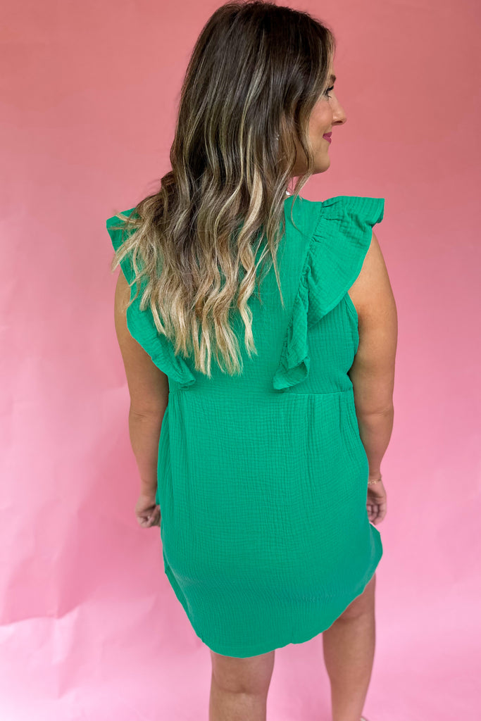 Carlisle Short Sleeve V Neck Button Dress - Be You Boutique